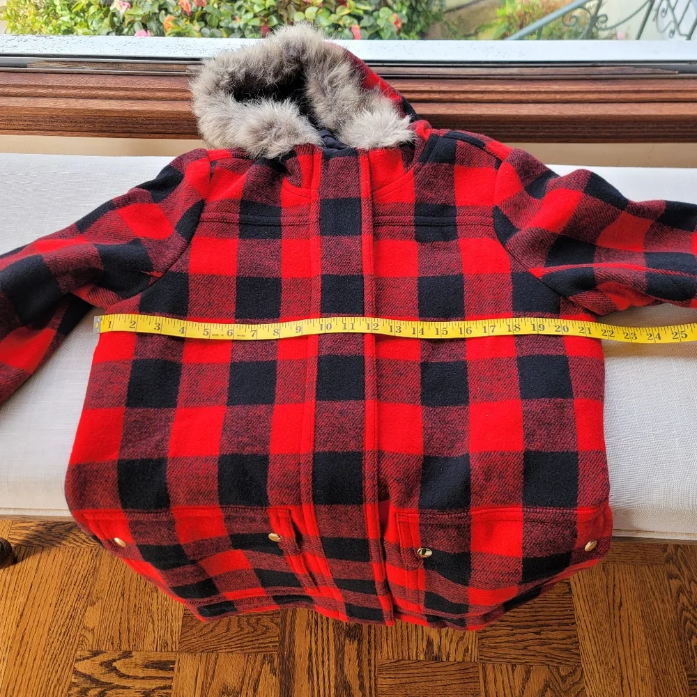 NEW J.Crew sz 12 Vail Parka Buffalo Plaid Wool Pea Coat Hood Classic NWT - Picture 6 of 14